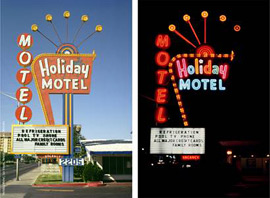 Holiday Motel, Las Vegas, American Neon Signs by Day & Night (1980). © Toon Michiels / Nederlands Fotomuseum